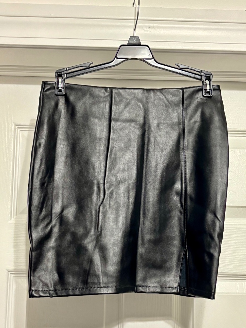 Women's Black Faux Leather Skirt Size Small